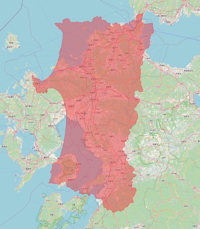 Image for the Tweet beginning: 地道に活動して熱いサポを増やしていけば、今以上に賑わいのあるスタジアムが作れるとは思う。
県外から秋田でもJ1規格のスタジアム作れるよ!は、まだしも、なんなら秋田市以外に作れば?とか言われると、この範囲に87万人しか住んでなくて今も急減少中ってのも実感できてる?とも思うわけ。